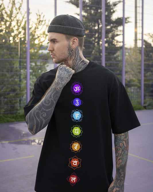 Chakra Energy Glow Tee - Radium Activated Spiritual T-Shirt