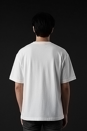 White Shiva Minimal Design Drop Shoulder T-Shirt